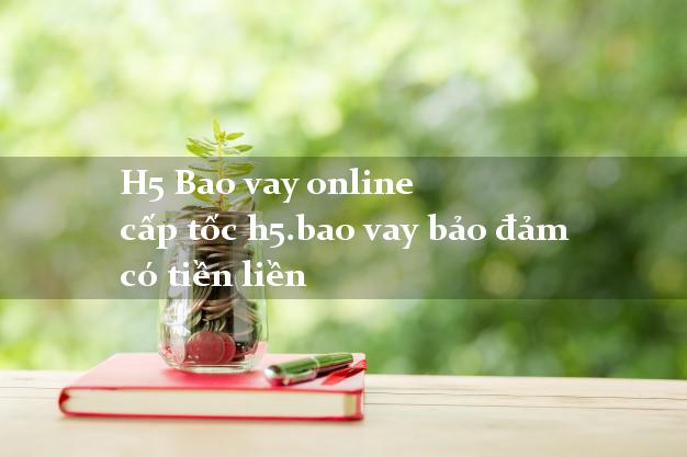 H5 Bao vay online cấp tốc h5.bao vay bảo đảm có tiền liền